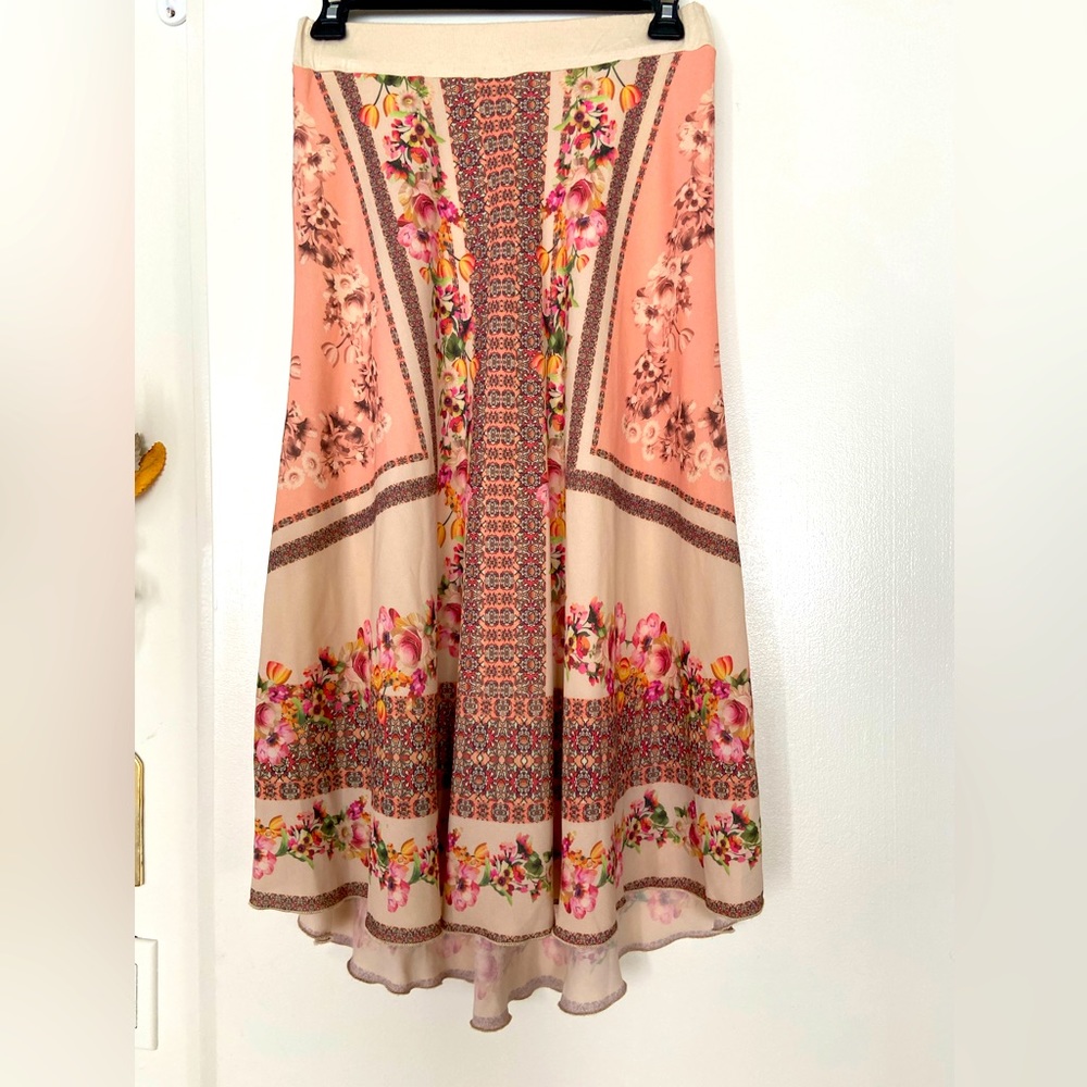 Floral midi A-line skirt, size M